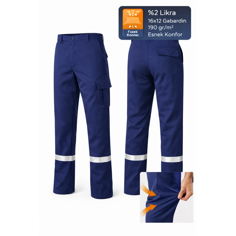 Yazlık Likralı Gabardin İş Pantolonu