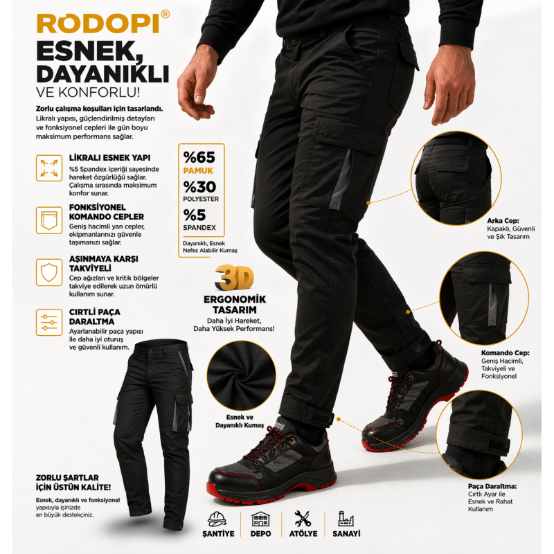 Rodopi Atak Teknik İş Pantolonu